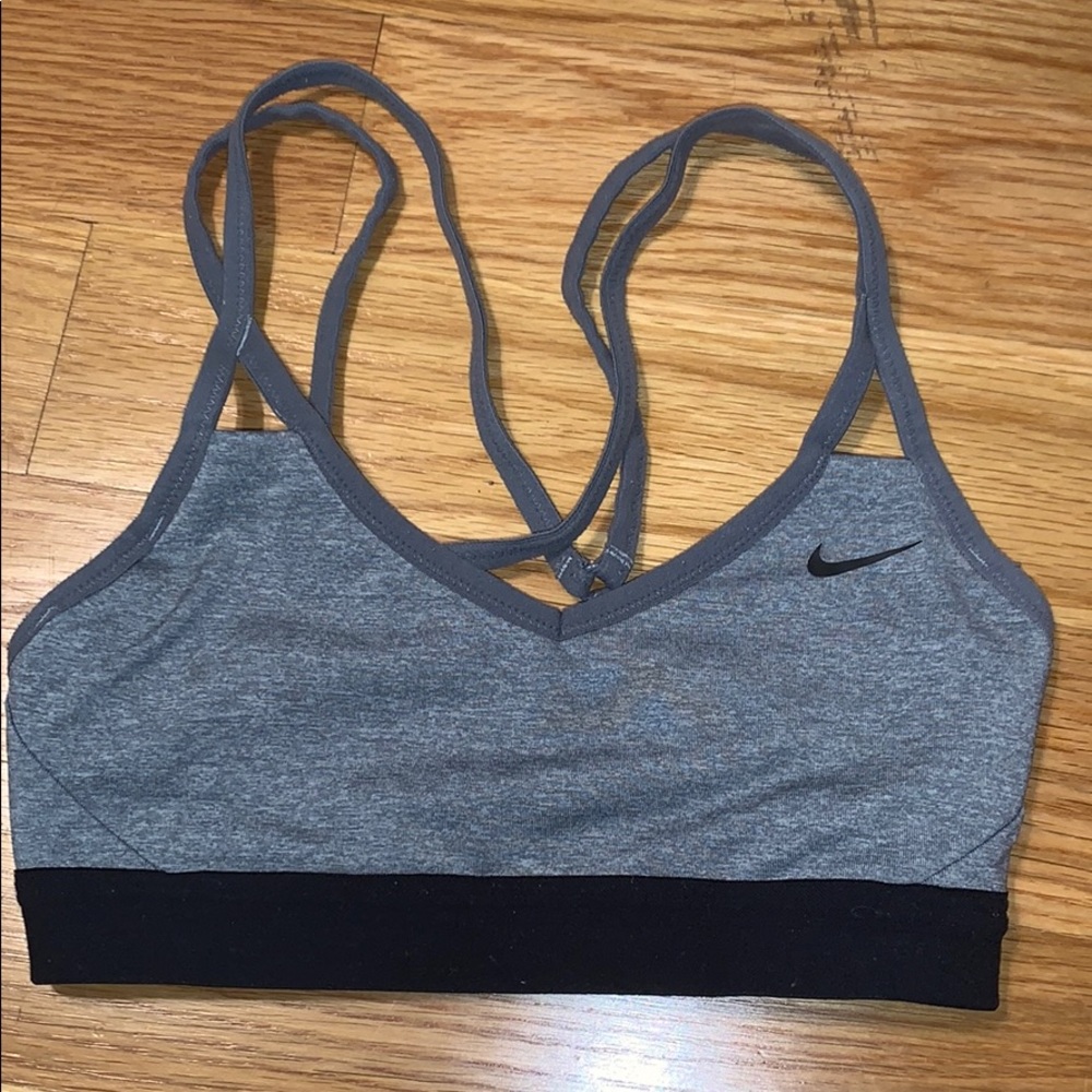 Gray nike sports bra